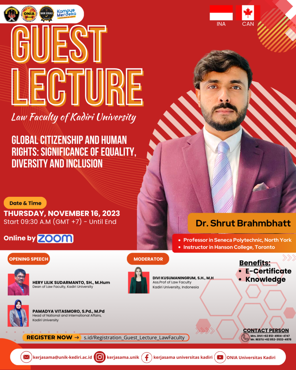 Guest Lecture Law Faculty 2023 "Global Citizenship and Human Rights: Significance of Equality, Diversity and Inclusion"