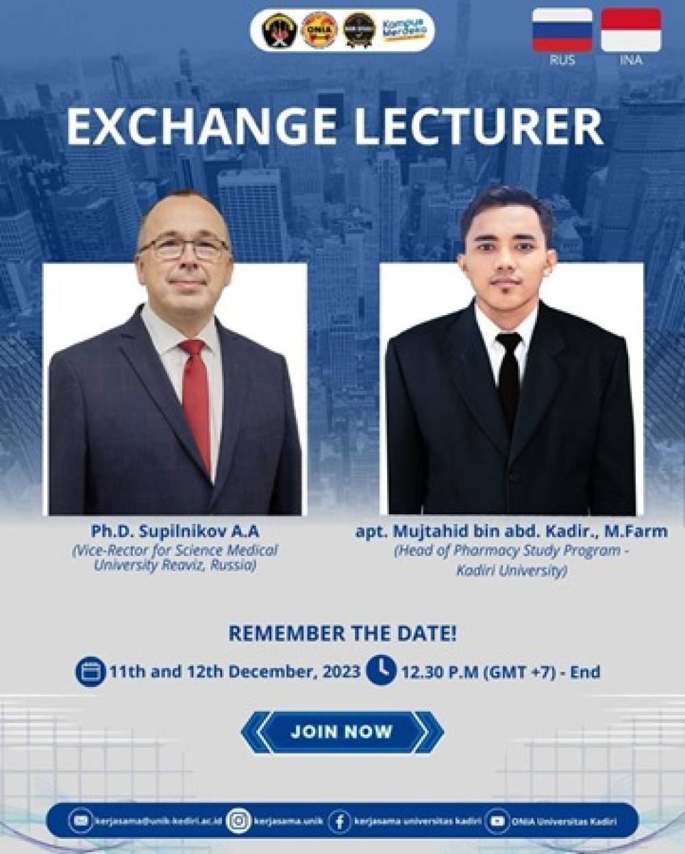 “Lecturer Exchange - Faculty of Health Sciences, Kadiri University – Reaviz Medical University, Russia 2023”