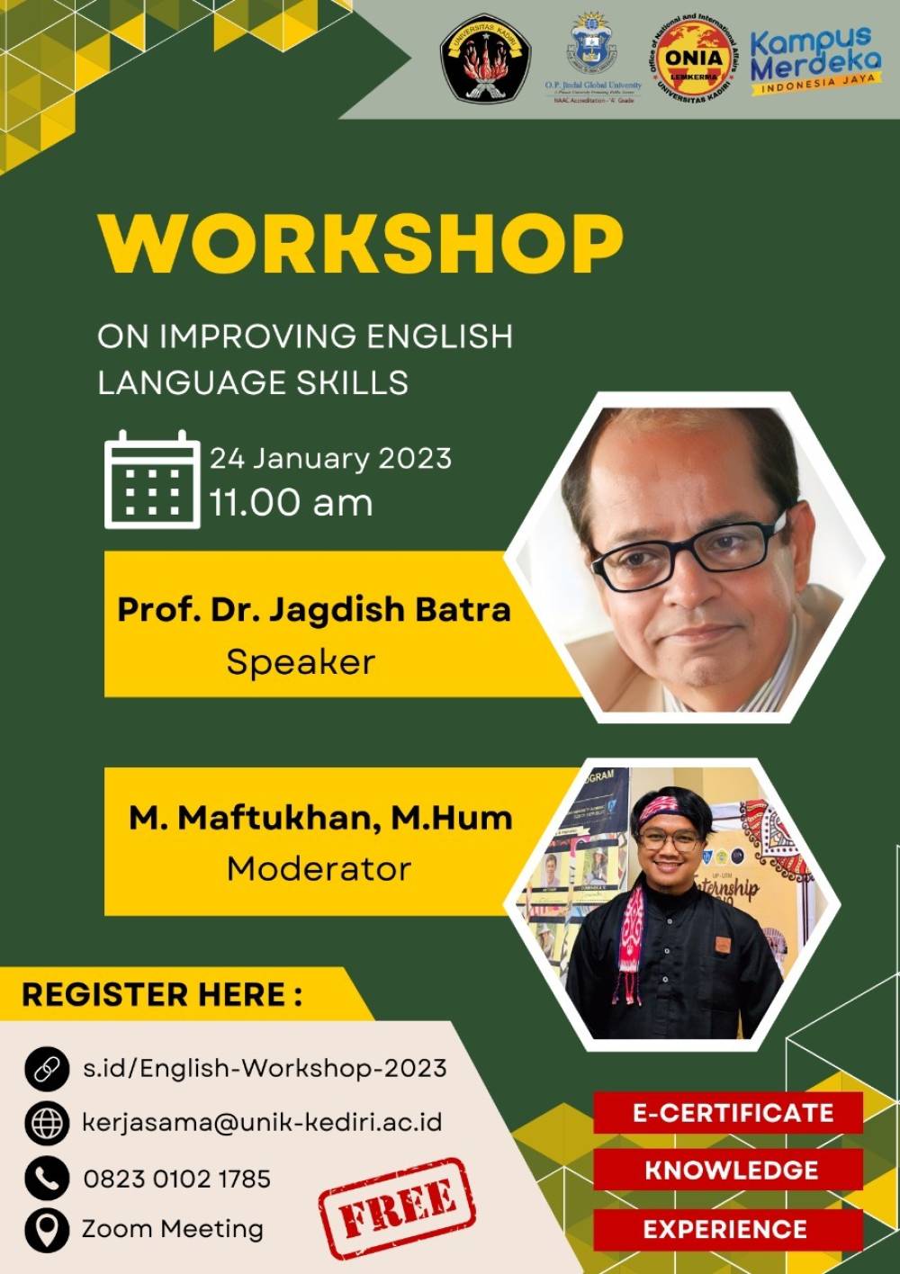 INTERNATIONAL WEBINAR: “Level Up Your Academic Writing and Speaking Skill with Foreigner through English Workshop 2023”