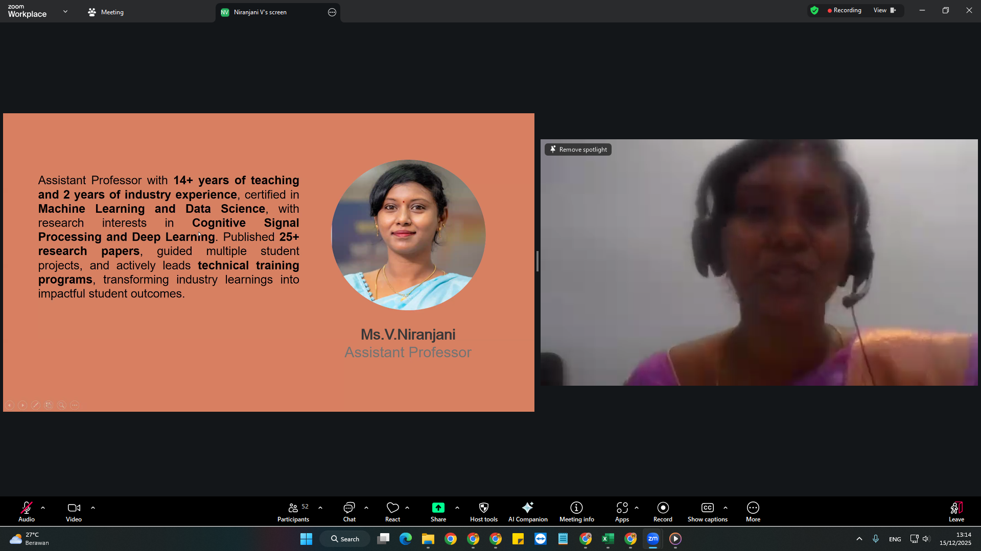 Guest Lecture Sri Eshwar College of Engineering One Week Class for Futuremind AI Session