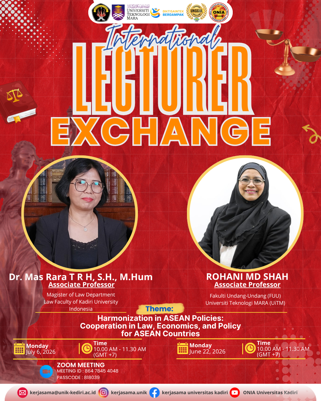 Lecturer Exchange Program: Strengthening ASEAN Cooperation through Law, Economics, and Public Policy
